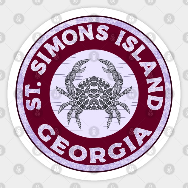 Saint Simons Island Georgia Beach Crab St. Sticker by TravelTime